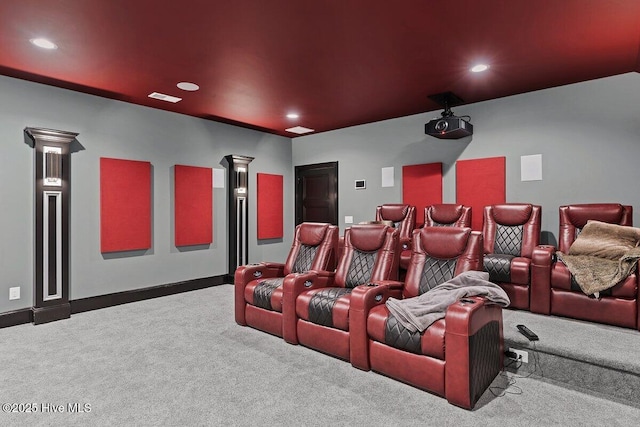 2270 Midland Rd, Pinehurst, NC 28374 - carpeted home theater room featuring recessed lighting