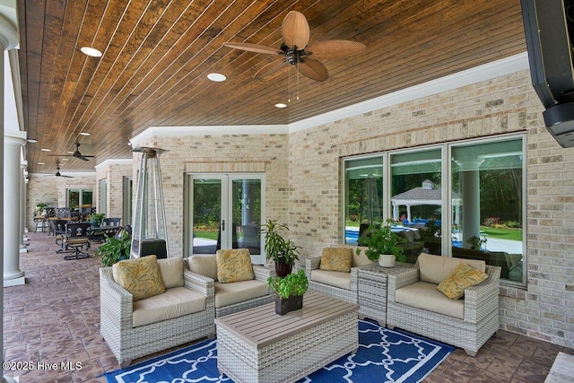 2270 Midland Rd, Pinehurst, NC 28374 - view of patio / terrace with ceiling fan, an outdoor living space, and outdoor dining area