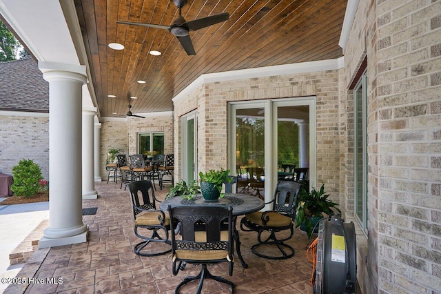 2270 Midland Rd, Pinehurst, NC 28374 - view of patio featuring outdoor dining area and a ceiling fan
