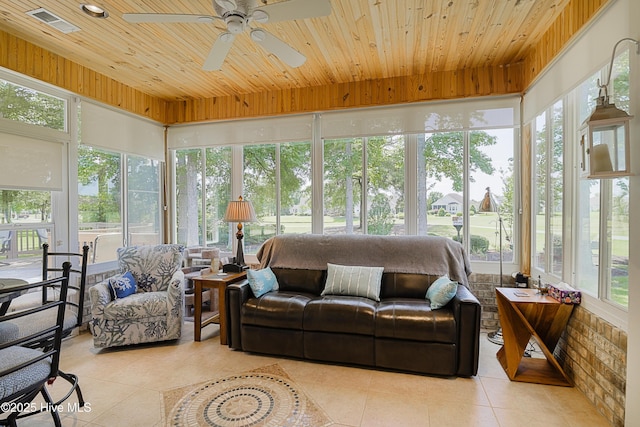 1209 Moultrie Dr NW, Calabash, NC 28467 - sunroom / solarium featuring tile patterned flooring and wooden ceiling