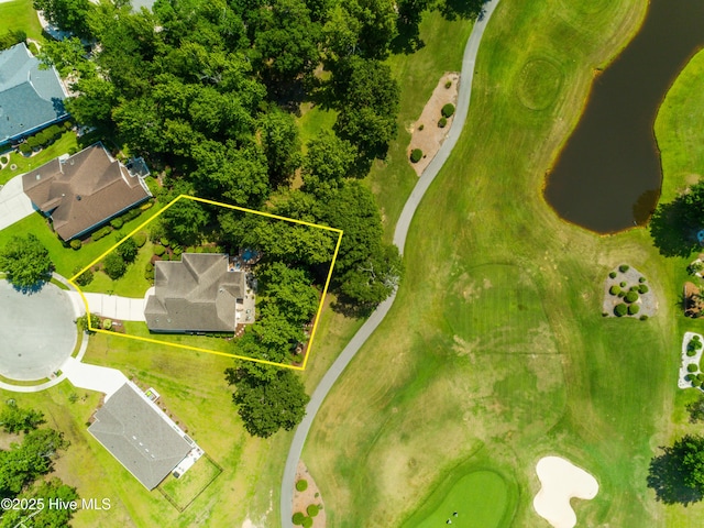 1209 Moultrie Dr NW, Calabash, NC 28467 - aerial overview of property's location featuring property boundaries highlighted and a golf course