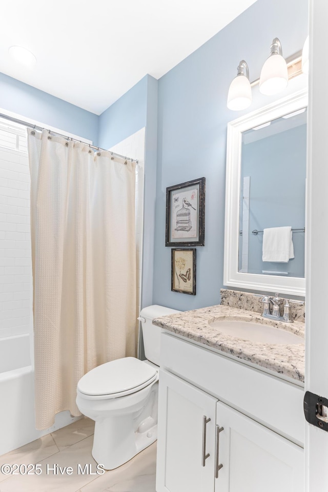 8116 Barstow Ln, Wilmington, NC 28411 - full bathroom featuring vanity, shower / bath combo with shower curtain, and tile patterned flooring