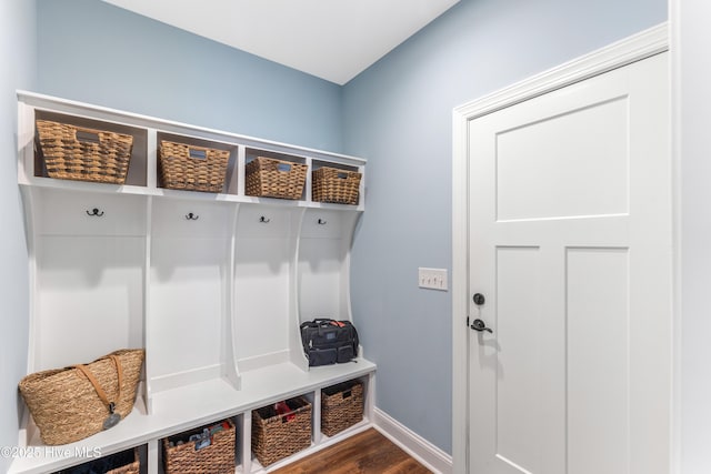 8116 Barstow Ln, Wilmington, NC 28411 - mudroom with dark wood-style floors and baseboards