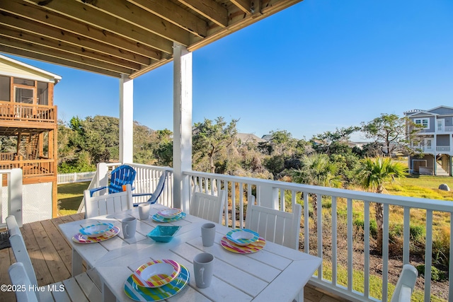 2911 E Pelican Dr, Oak Island, NC 28465 - deck featuring outdoor dining area