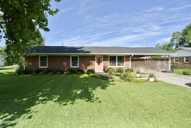 1307 Hunters Rd, New Bern, NC 28562 - ranch-style house featuring driveway, brick siding, and a carport