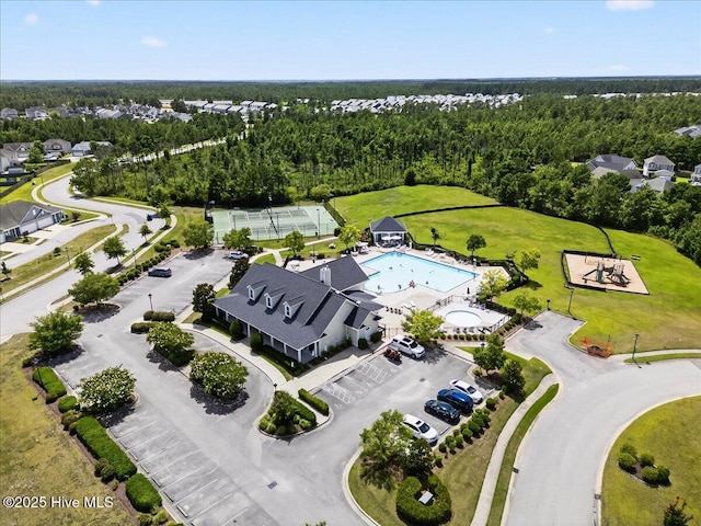1009 Stonesthrow Ct, Leland, NC 28451 - aerial view of a pool area