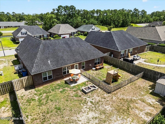 1009 Stonesthrow Ct, Leland, NC 28451 - aerial view of residential area featuring a tree filled landscape