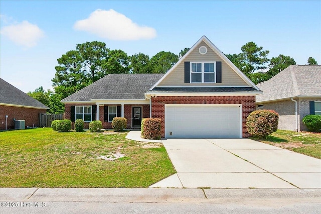 1009 Stonesthrow Ct, Leland, NC 28451 - view of front of property featuring brick siding, concrete driveway, and an attached garage