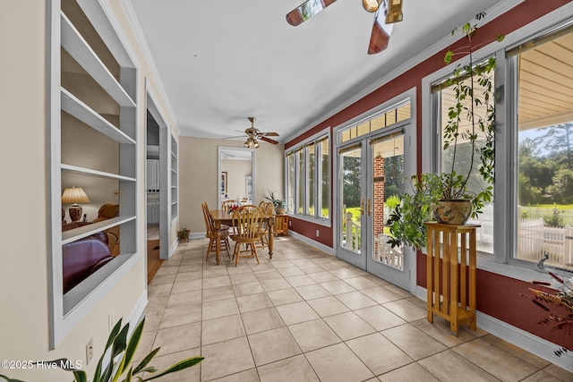 1910 Big Mill Rd, Williamston, NC 27892 - sunroom / solarium with plenty of natural light, tile patterned flooring, and ornamental molding