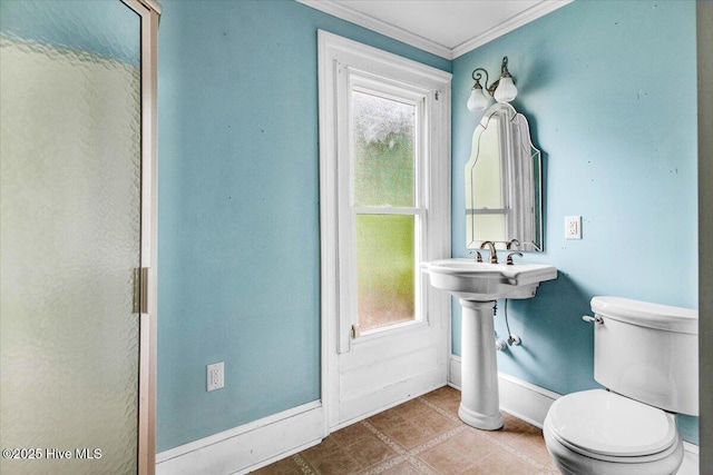 105 W Wayne St, Fremont, NC 27830 - bathroom featuring crown molding and toilet