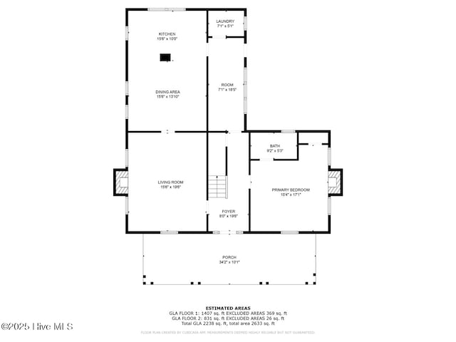 105 W Wayne St, Fremont, NC 27830 - view of home floor plan