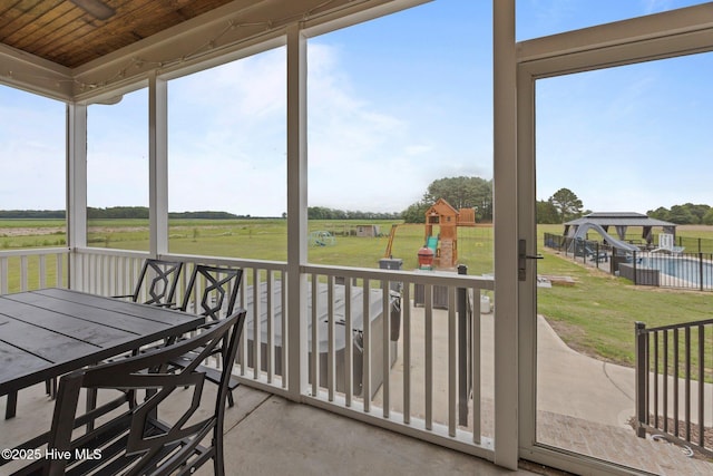 7145 Stokestown St Johns Rd, Ayden, NC 28513 - sunroom / solarium with a view of rural / pastoral area and outdoor dining space