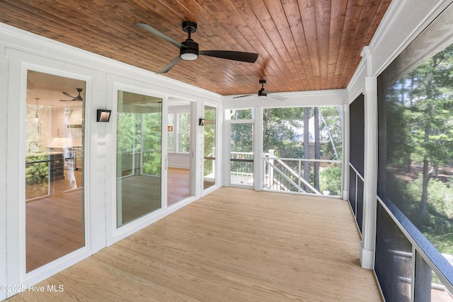 3404 Eagle Crest Dr SW, Supply, NC 28462 - unfurnished sunroom with a ceiling fan