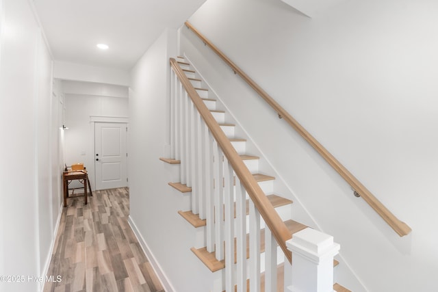 3404 Eagle Crest Dr SW, Supply, NC 28462 - stairs featuring wood finished floors and recessed lighting
