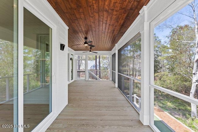 3404 Eagle Crest Dr SW, Supply, NC 28462 - unfurnished sunroom with a ceiling fan