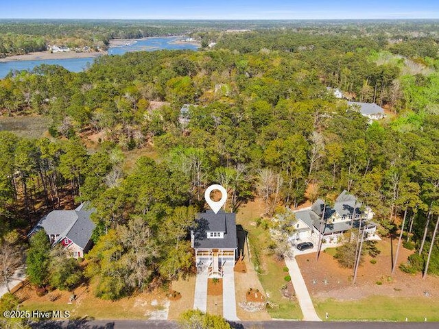 3404 Eagle Crest Dr SW, Supply, NC 28462 - drone / aerial view of a forest and a nearby body of water