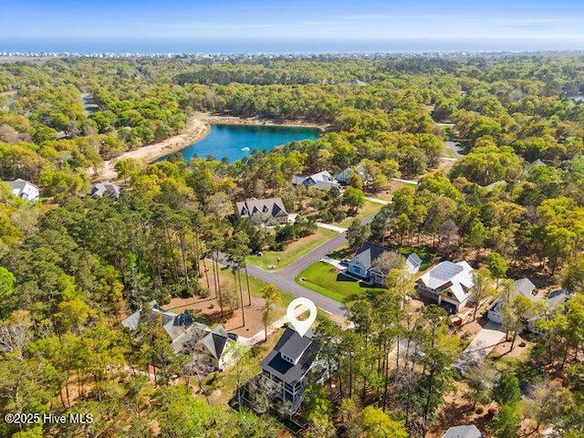 3404 Eagle Crest Dr SW, Supply, NC 28462 - drone / aerial view of a heavily wooded area and a large body of water