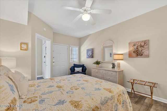 145 Royal Poste Rd # 3110, Sunset Beach, NC 28468 - bedroom with wood finished floors and ceiling fan