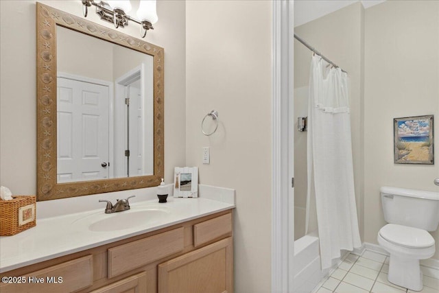145 Royal Poste Rd # 3110, Sunset Beach, NC 28468 - full bathroom featuring vanity, shower / tub combo, and tile patterned flooring