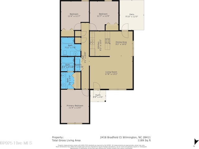 2418 Bradfield Ct, Wilmington, NC 28411 - view of floor plan / room layout