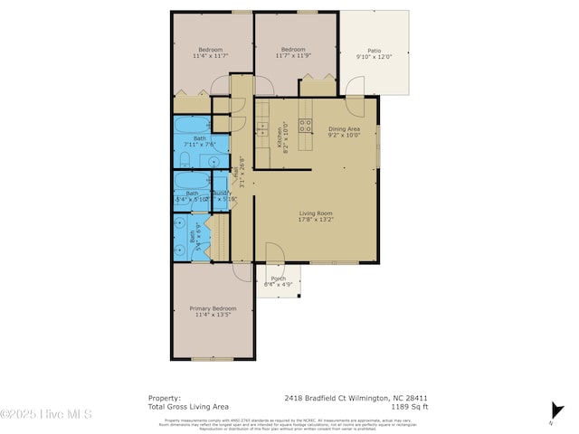 2418 Bradfield Ct, Wilmington, NC 28411 - view of floor plan / room layout