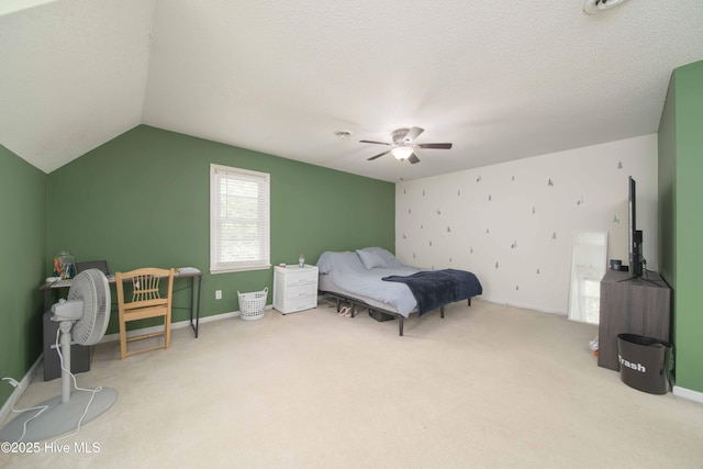 113 Lakehurst Dr, Dudley, NC 28333 - bedroom featuring carpet floors, ceiling fan, and vaulted ceiling