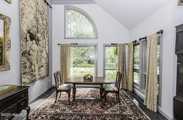 129 Steeplechase Rd, Rocky Mount, NC 27804 - office area with high vaulted ceiling and marble finish flooring