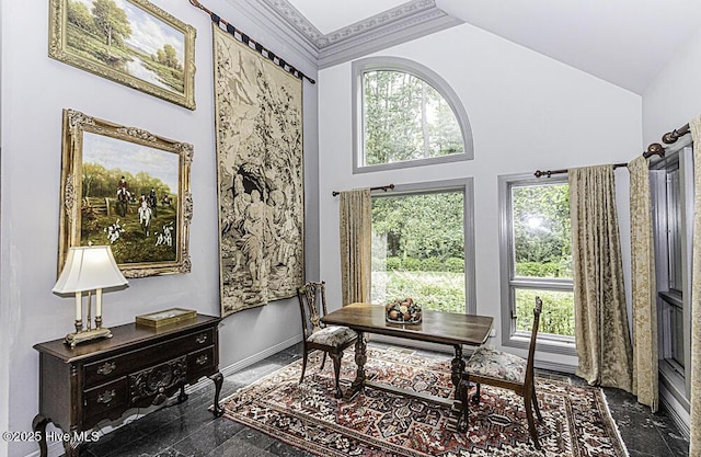 129 Steeplechase Rd, Rocky Mount, NC 27804 - office space featuring healthy amount of natural light, granite tiled floors, a high ceiling, and crown molding
