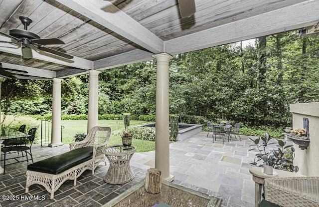 129 Steeplechase Rd, Rocky Mount, NC 27804 - view of patio featuring outdoor dining area and ceiling fan