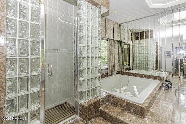 129 Steeplechase Rd, Rocky Mount, NC 27804 - bathroom featuring a stall shower and a tub with jets