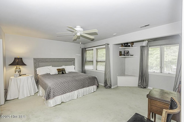 129 Steeplechase Rd, Rocky Mount, NC 27804 - bedroom with carpet flooring, multiple windows, and ceiling fan