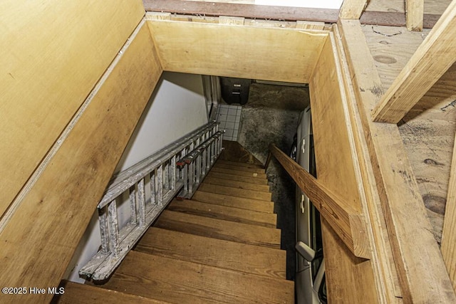 129 Steeplechase Rd, Rocky Mount, NC 27804 - stairs featuring wood-type flooring