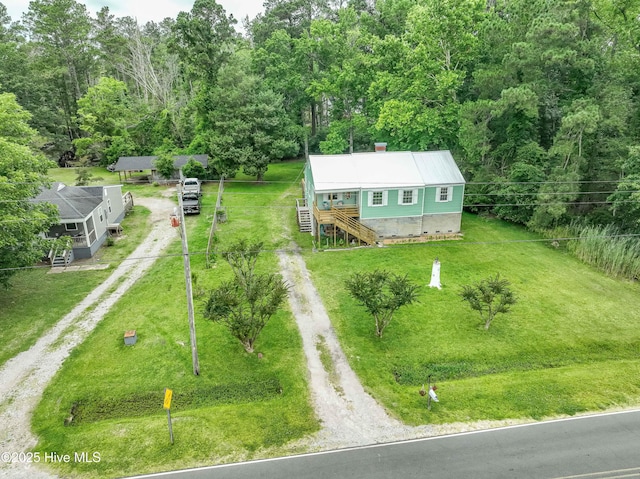 766 Swan Point Rd, Washington, NC 27889 - view from above of property with a heavily wooded area