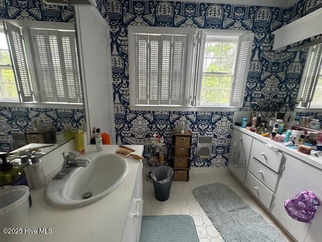 621 W Hayes St, Ahoskie, NC 27910 - bathroom featuring vanity and tile patterned floors
