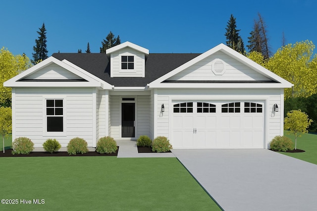 414 Laurel Ct NW, Calabash, NC 28467 - view of front of home featuring concrete driveway, an attached garage, a front yard, and a shingled roof