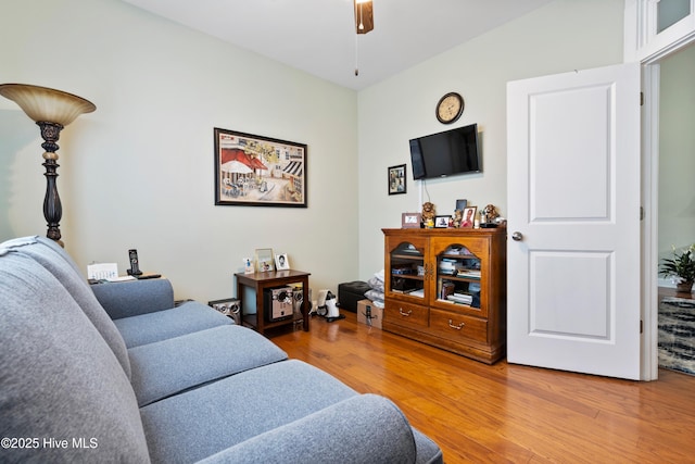 1067 Tideline Dr, Leland, NC 28451 - living room with a ceiling fan and wood finished floors
