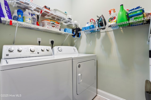 1067 Tideline Dr, Leland, NC 28451 - washroom with washer and dryer and baseboards