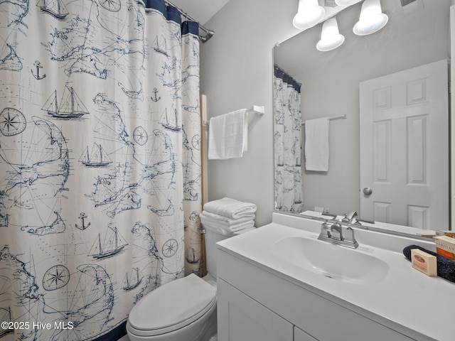 403 Emerald Landing Dr, Emerald Isle, NC 28594 - bathroom featuring vanity and a shower with shower curtain
