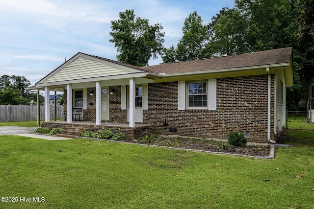 103 Elizabeth St, Havelock, NC 28532 - ranch-style house featuring brick siding, a porch, crawl space, and roof with shingles