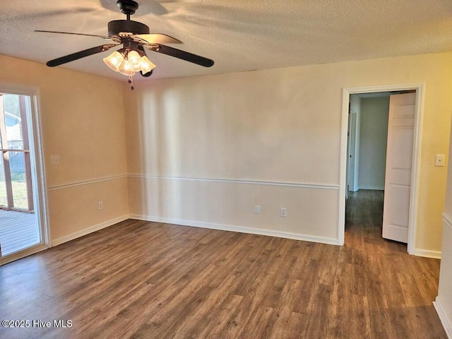 2823 Harvest, Grimesland, NC 27837 - spare room with wood finished floors, a textured ceiling, and a ceiling fan