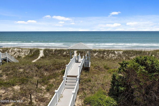 4101 Ocean Dr, Emerald Isle, NC 28594 - water view featuring local beach and stairs