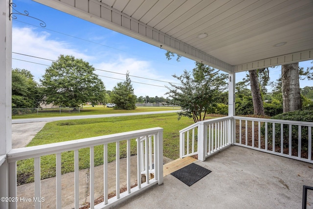 2402 S Lakeview Dr, Newport, NC 28570 - porch featuring a lawn
