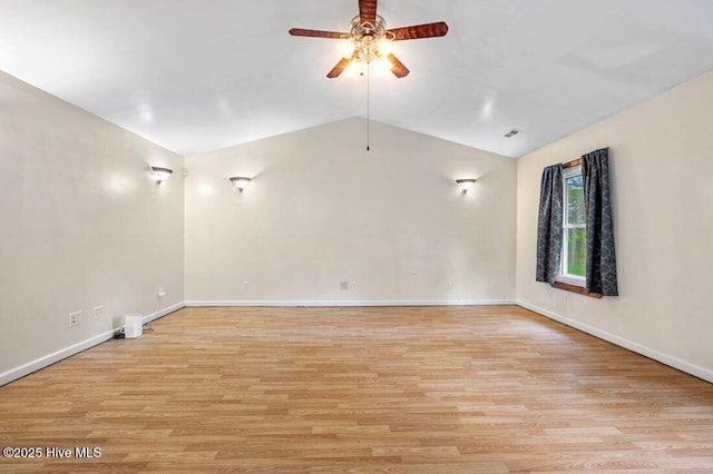 78 Clifford Rd, Red Springs, NC 28377 - spare room featuring a ceiling fan, light wood-type flooring, and lofted ceiling