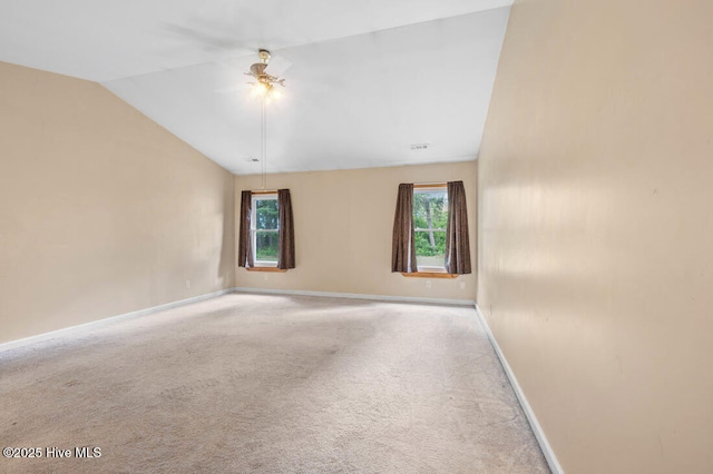 78 Clifford Rd, Red Springs, NC 28377 - empty room featuring carpet floors, lofted ceiling, and ceiling fan