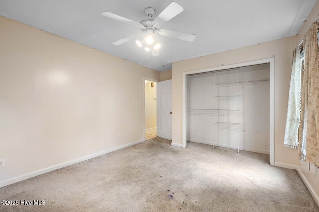 78 Clifford Rd, Red Springs, NC 28377 - unfurnished bedroom featuring carpet, a closet, and ceiling fan