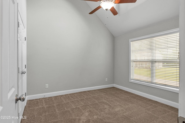 403 Grey Squirrel Ct, Jacksonville, NC 28540 - carpeted spare room featuring vaulted ceiling and a ceiling fan
