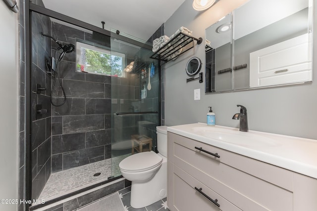 211 Fannie Creek Ln, Sneads Ferry, NC 28460 - full bath with vanity, a shower stall, and tile patterned floors