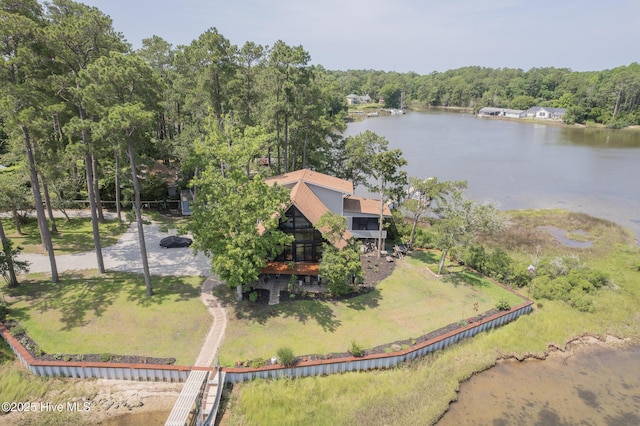 211 Fannie Creek Ln, Sneads Ferry, NC 28460 - aerial view of property and surrounding area featuring a large body of water