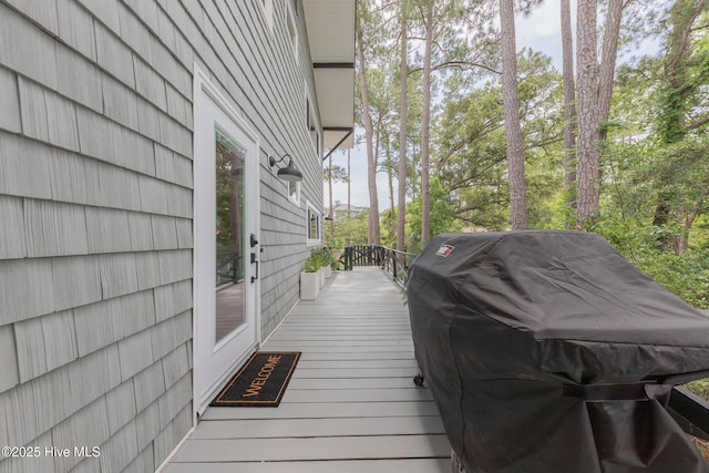 211 Fannie Creek Ln, Sneads Ferry, NC 28460 - wooden terrace featuring a grill