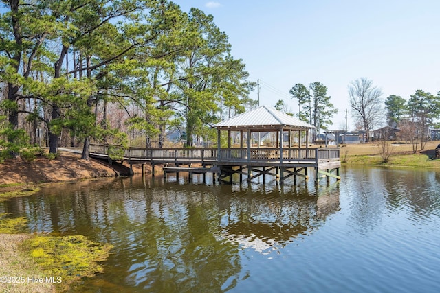634 Aurora Pl, Hampstead, NC 28443 - dock area with a gazebo and a water view